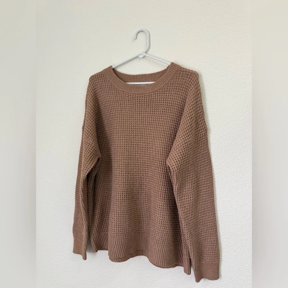 Time and Tru Brown New Cable Knit Crewneck Sweater Women’s Plus Size XXXL USA 22